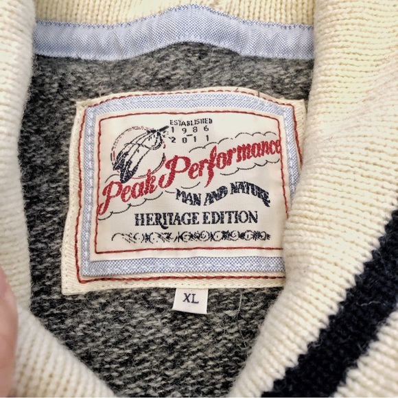 Vintage Peak Performance 100% Lambswool Oversized V Neck Knit Sweater Cardigan. - Picture 4 of 16